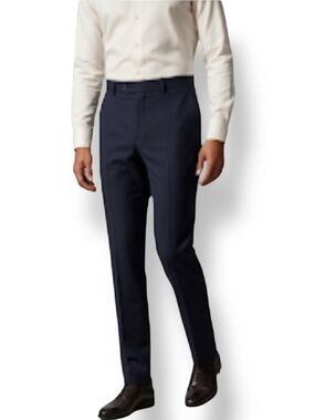 Chanel Uniform Men's Black Wool Blend Flat Front Trousers Pants Sz 46 US 30 - 32